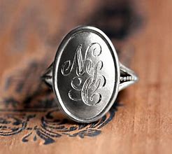 Image result for Sterling Silver Initial Rings