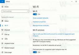 Image result for Windows 10 Wireless Settings