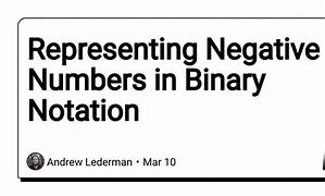 Image result for Negative Binary