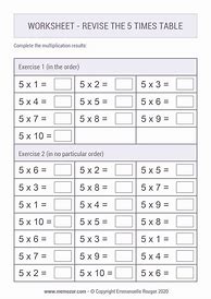 Image result for 2s 5S and 10s Time Table Homework Sheet