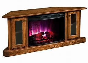Image result for Oak Corner Fireplace TV Stand