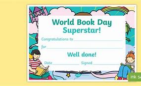 Image result for World Book Day Certificate