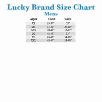 Image result for Lucky Brand Jeans Size Chart