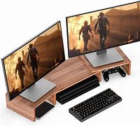 Image result for 2 Monitor Riser Stand
