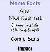 Image result for What Is Meme Font