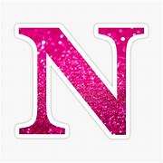Image result for Pink Glitter Letter N