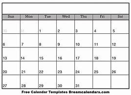Image result for Blank One Month Calendar