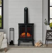 Image result for Electric Fireplace with Faux Chimney Pipe