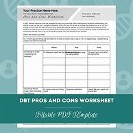 Image result for DBT Pros Cons Worksheet