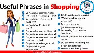 Image result for Phrases for Shopping