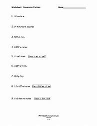 Image result for Conversion Factors Worksheet