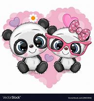Image result for Cute Cartoon Panda Heart