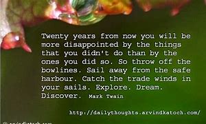 Image result for Mark Twain 20 Years From Now