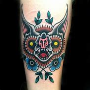 Image result for Traditional Bat Head Tattoo