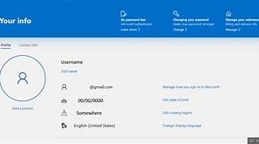 Image result for Your Info Microsoft Account