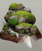 Image result for How to Draw Moss On a Rock