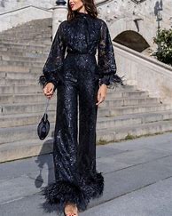 Image result for Fashion Nova Black Sequin Jumpsuit