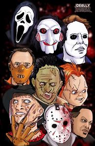 Image result for Drawings of Horror Movie Characters