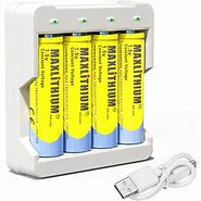 Image result for AA Lithium Rechargeable Batteries