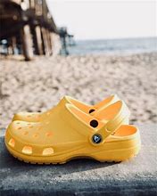 Image result for Black and Yellow Crocs Pair
