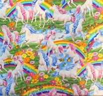 Image result for Rainbow Unicorn Fabric