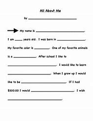Image result for All About Me Paragraph