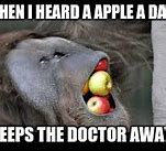 Image result for Apple a Day Keeps the Doctor Away Meme
