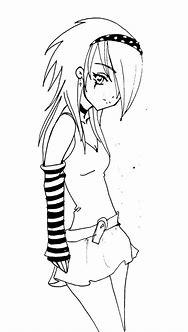 Image result for Anime Easy Trace Girl Emo