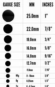Image result for Ear Gauge Size Chart Inches