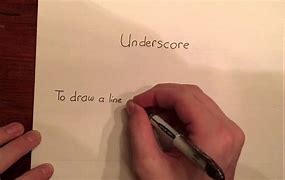 Image result for Meaning of Underscore