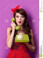 Image result for Girl On Landline Phone