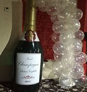 Image result for Balloon Backdrop with Champagne Bottle