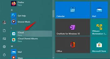 Image result for Start Menu iCloud