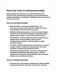 Image result for Pros and Cons of Entrepreneurship