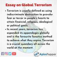 Image result for Essay On Terrorism