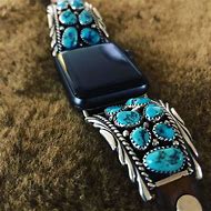 Image result for Apple Watch Band 38Mm Brown and Turquoise Stone with Button Latch