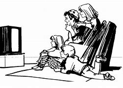 Image result for Family Watching TV Black and White