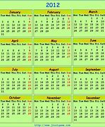 Image result for 2012 Calendar with Holidays Printable