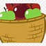 Image result for Basket with 5 Red Apple's Clip Art