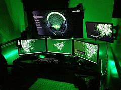 Image result for Blue and Black Gaming Setup