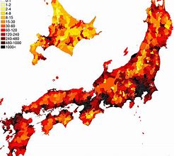 Image result for Population Density Map of Japan