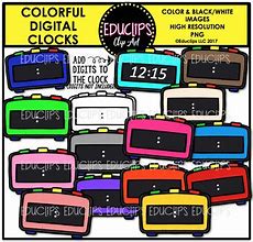 Image result for Colorful Digital Clock Clip Art