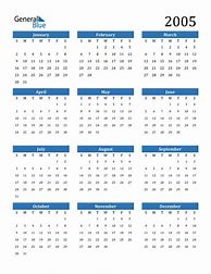 Image result for 2005 Yearly Calendar