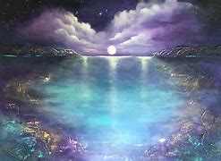 Image result for Acrylic Moon Galaxy Painting