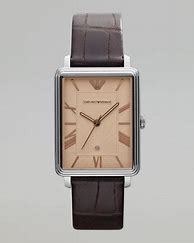 Image result for Emporio Armani Gents Rectangle Brown Chronograph Watch