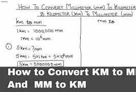Image result for Km to mm Chart