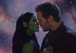 Image result for Guardians of the Galaxy Star Lord and Gamora Kiss
