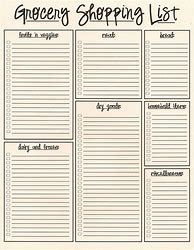 Image result for Printable Shopping List 3 Column