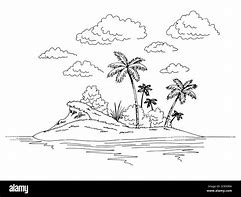 Image result for Island Drawing Black and White