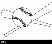 Image result for Baseball and Bat Line Art